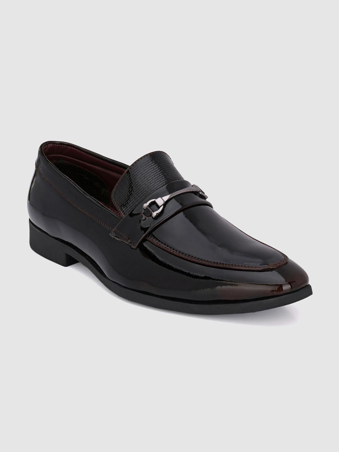 invictus men coffee brown solid formal loafers