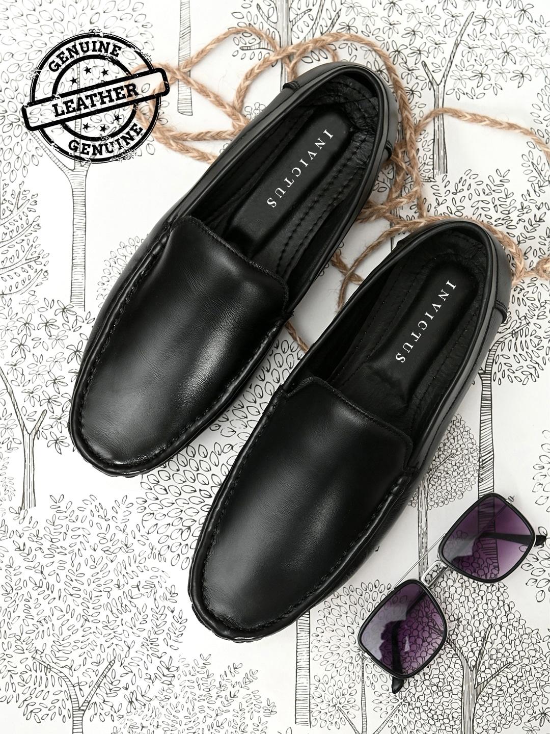 invictus men genuine leather formal slip-on shoes