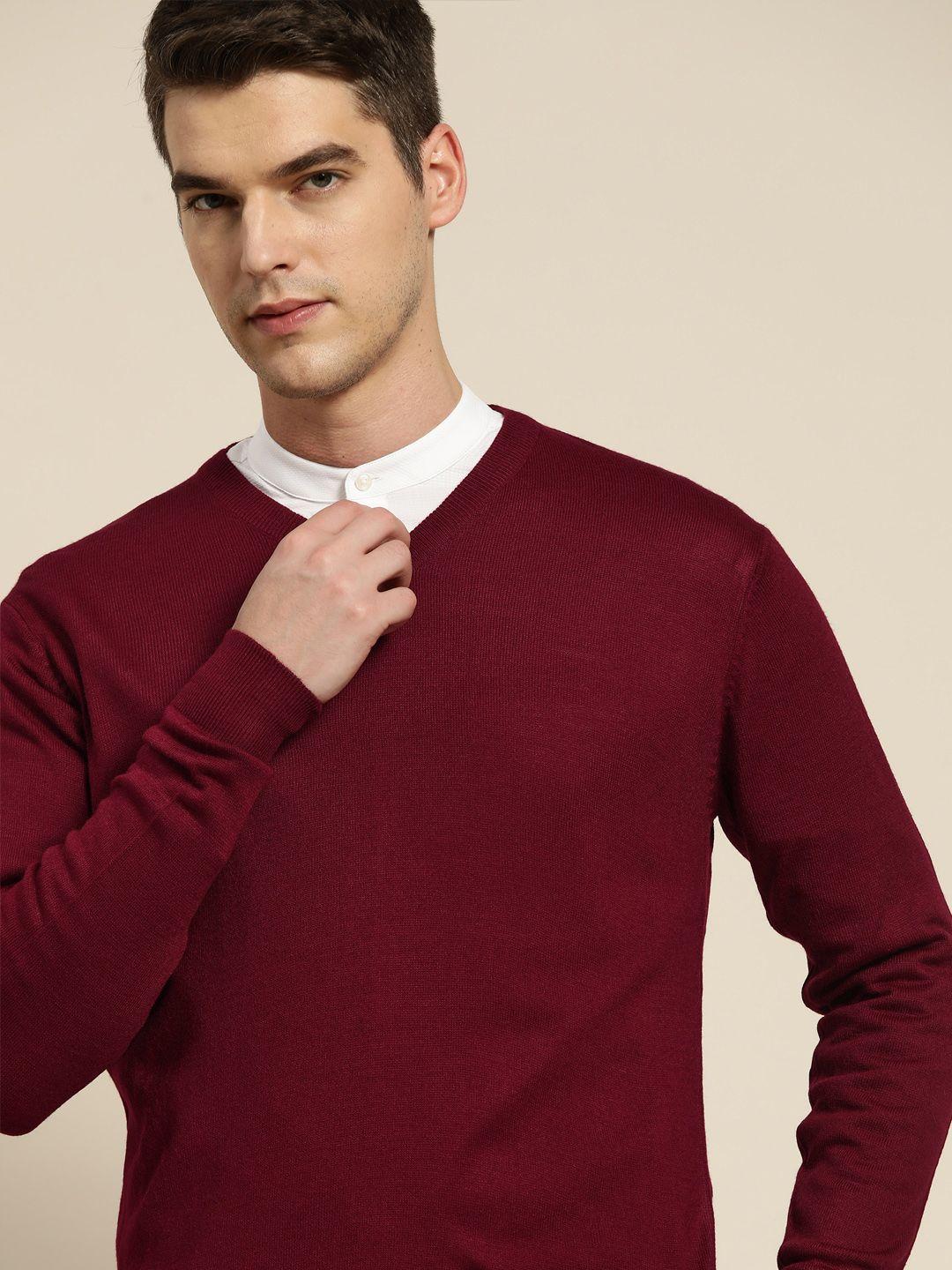 invictus men maroon pullover