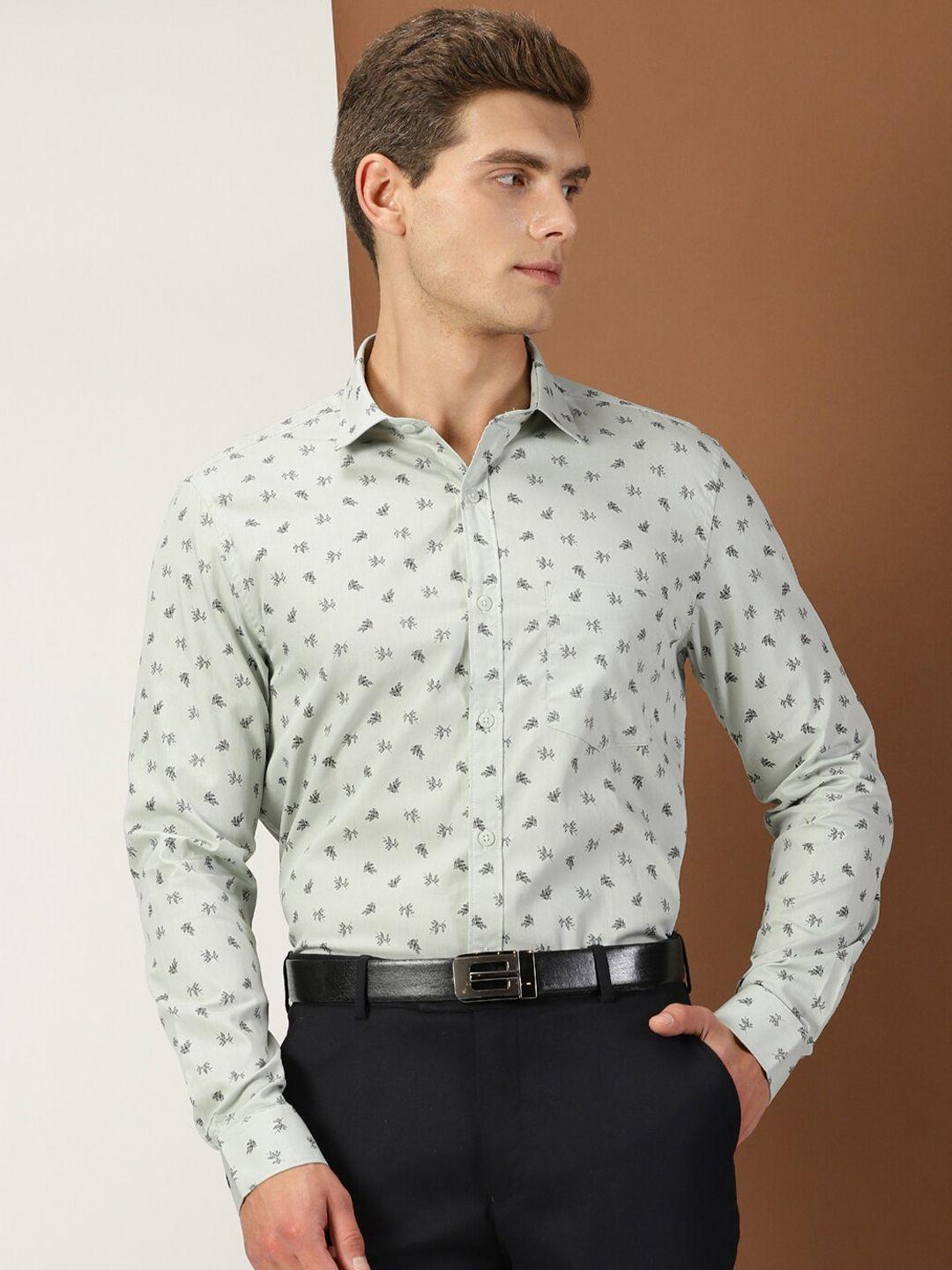 invictus original slim fit conversational printed spread collar cotton formal shirt