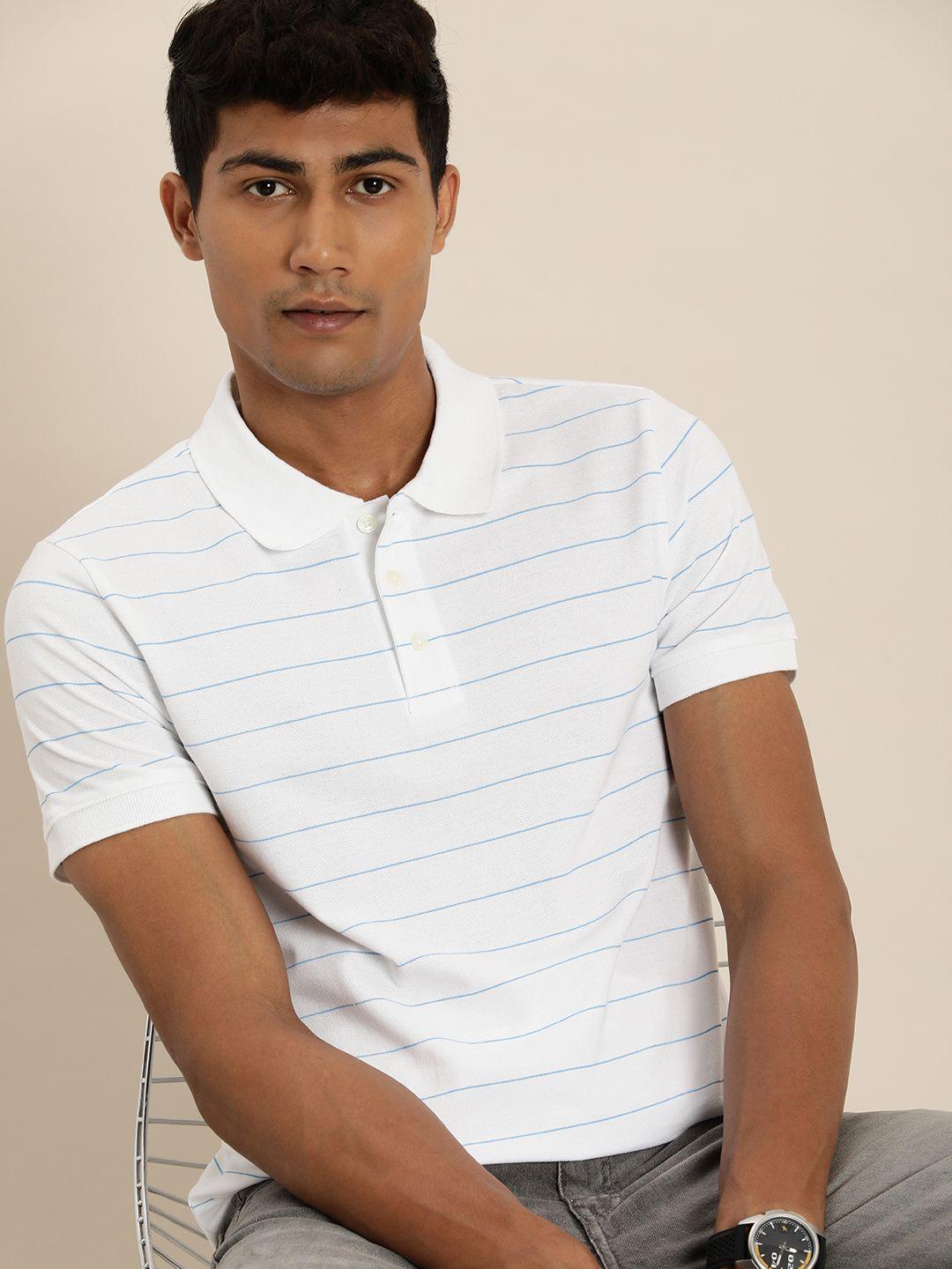 invictus striped polo collar t-shirt