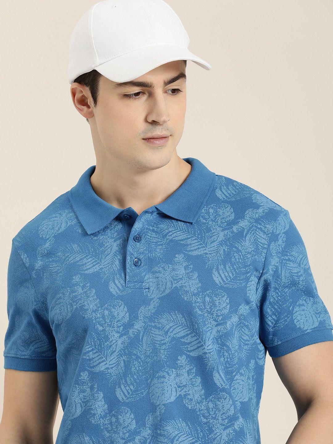 invictus tropical printed polo collar pure cotton t-shirt