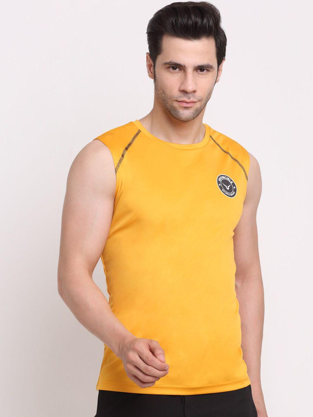 invincible men gold-toned slim fit sports t-shirt