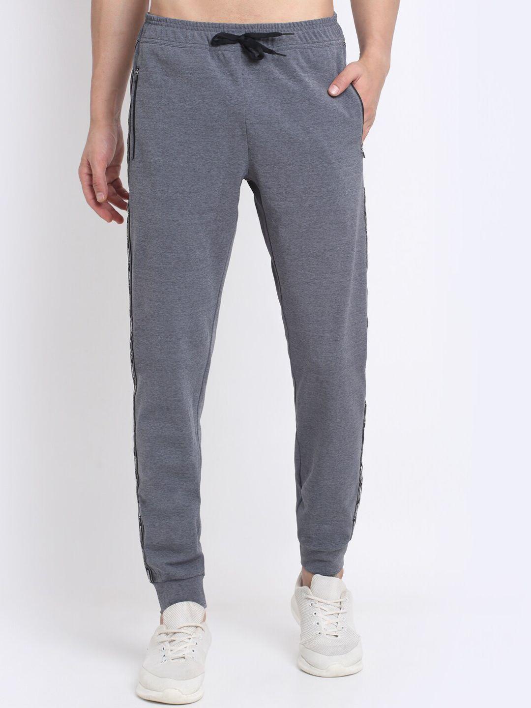 invincible men grey melange dry fit sports jogger