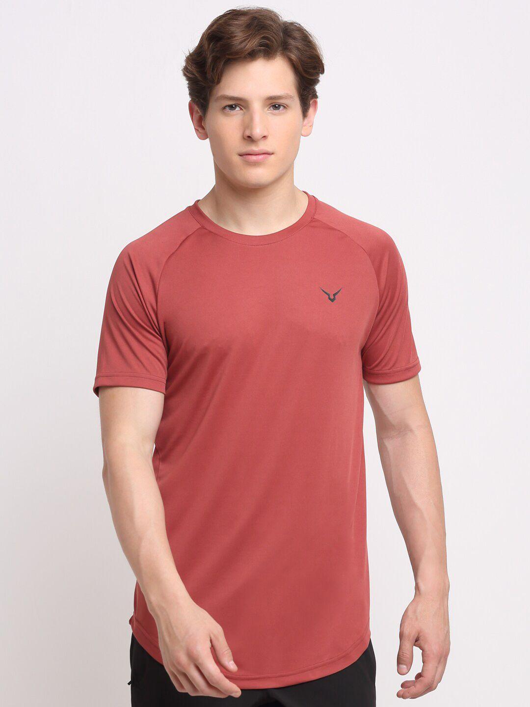 invincible men peach-coloured slim fit t-shirt