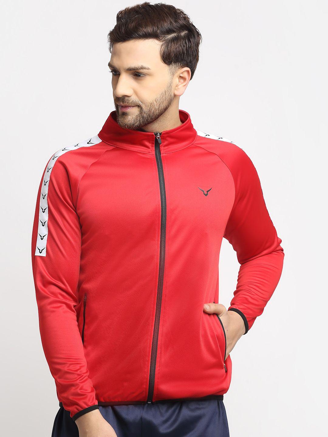 invincible men red lightweight rapid dry training or gym sporty jacket