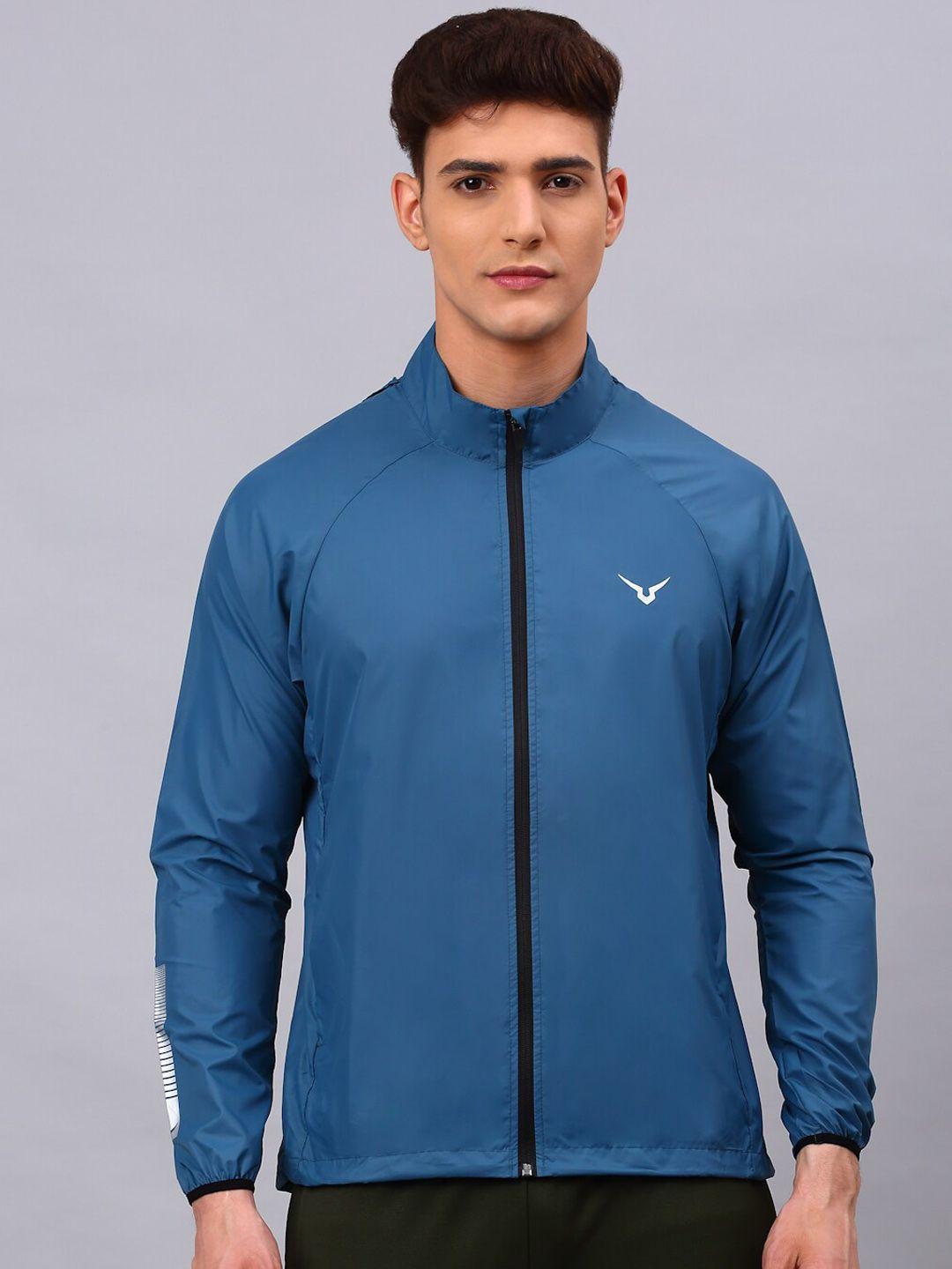 invincible men teal windcheater and water resistant outdoor sporty jacket