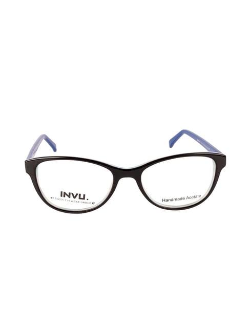 invu a4000e black full rim cat eye frame