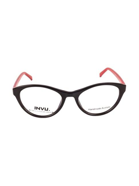 invu a4002d black full rim cat eye frame