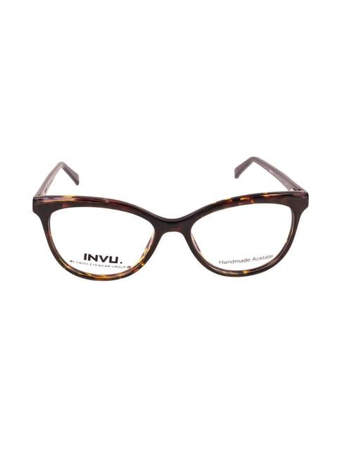 invu a4003c brown full rim cat eye frame