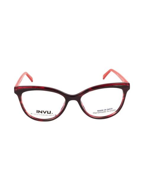 invu a4003e red full rim cat eye frame