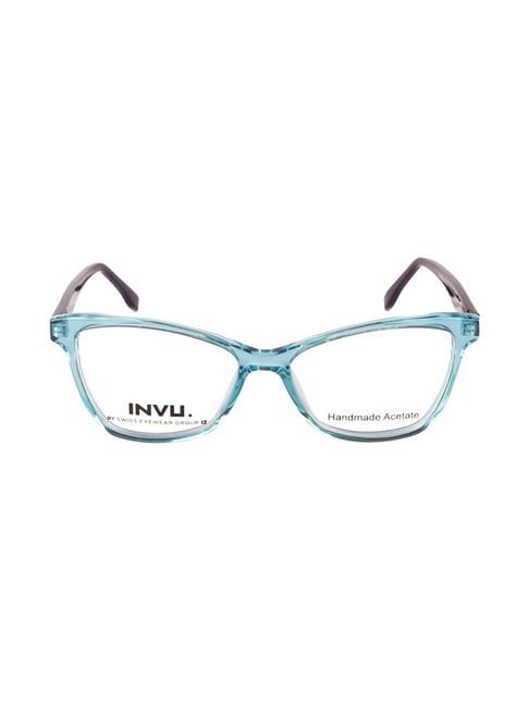 invu a4016a blue full rim cat eye frame