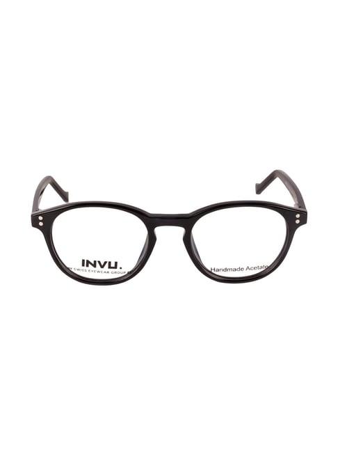 invu a4019a black full rim oval frame