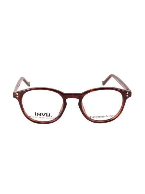 invu a4019b brown full rim oval frame