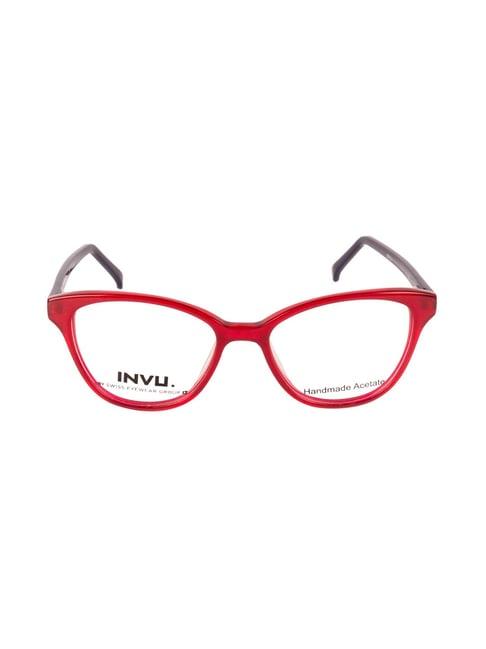 invu a4021c red full rim cat eye frame