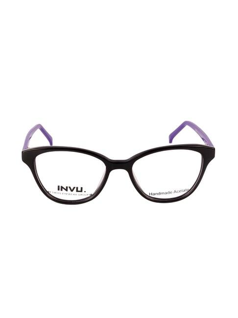 invu a4021d black full rim cat eye frame