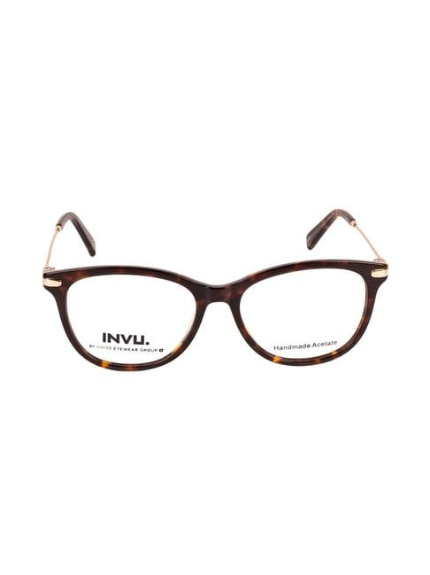 invu b4801b brown full rim cat eye frame