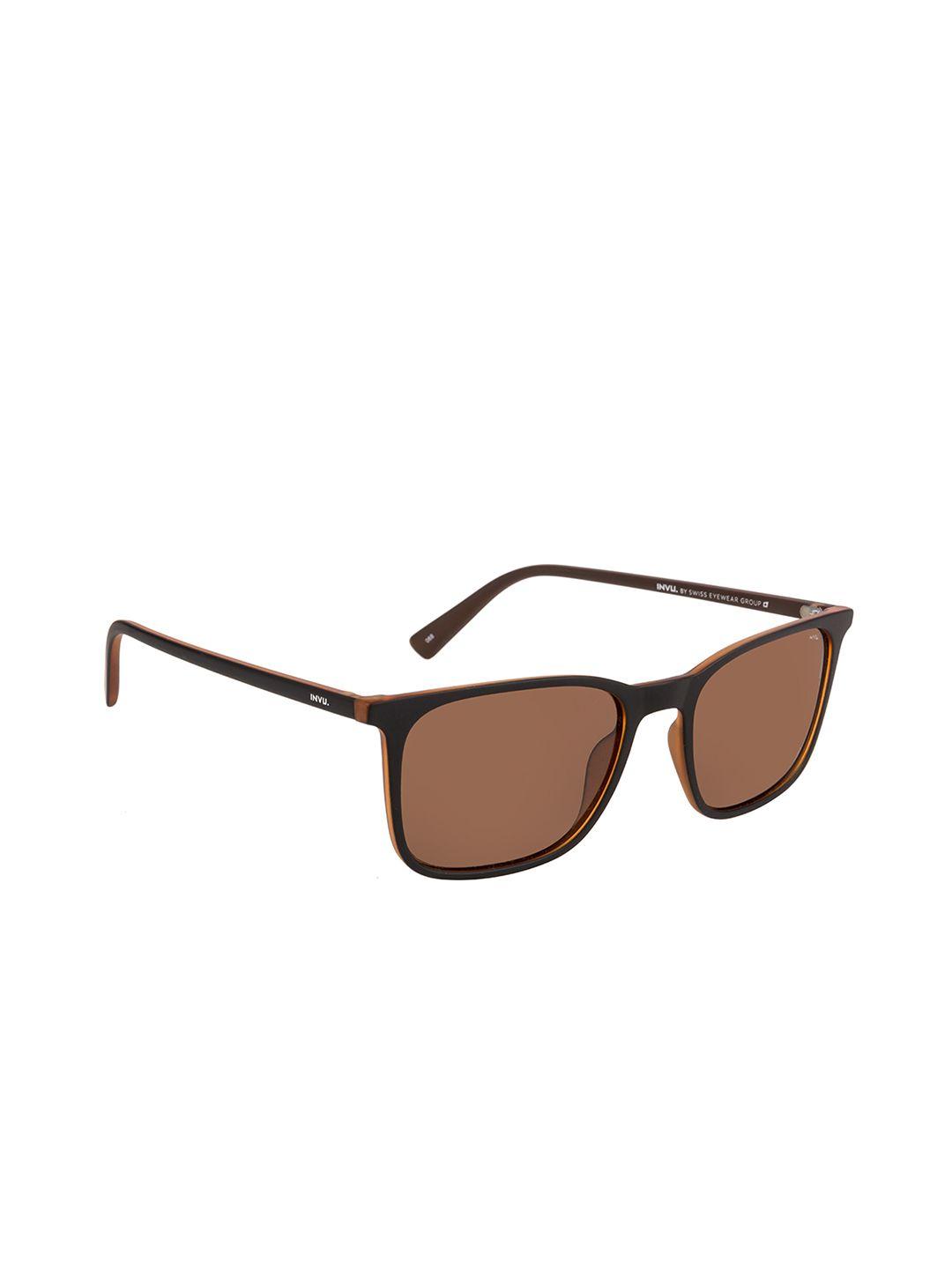 invu men brown rectangle sunglasses b2920c