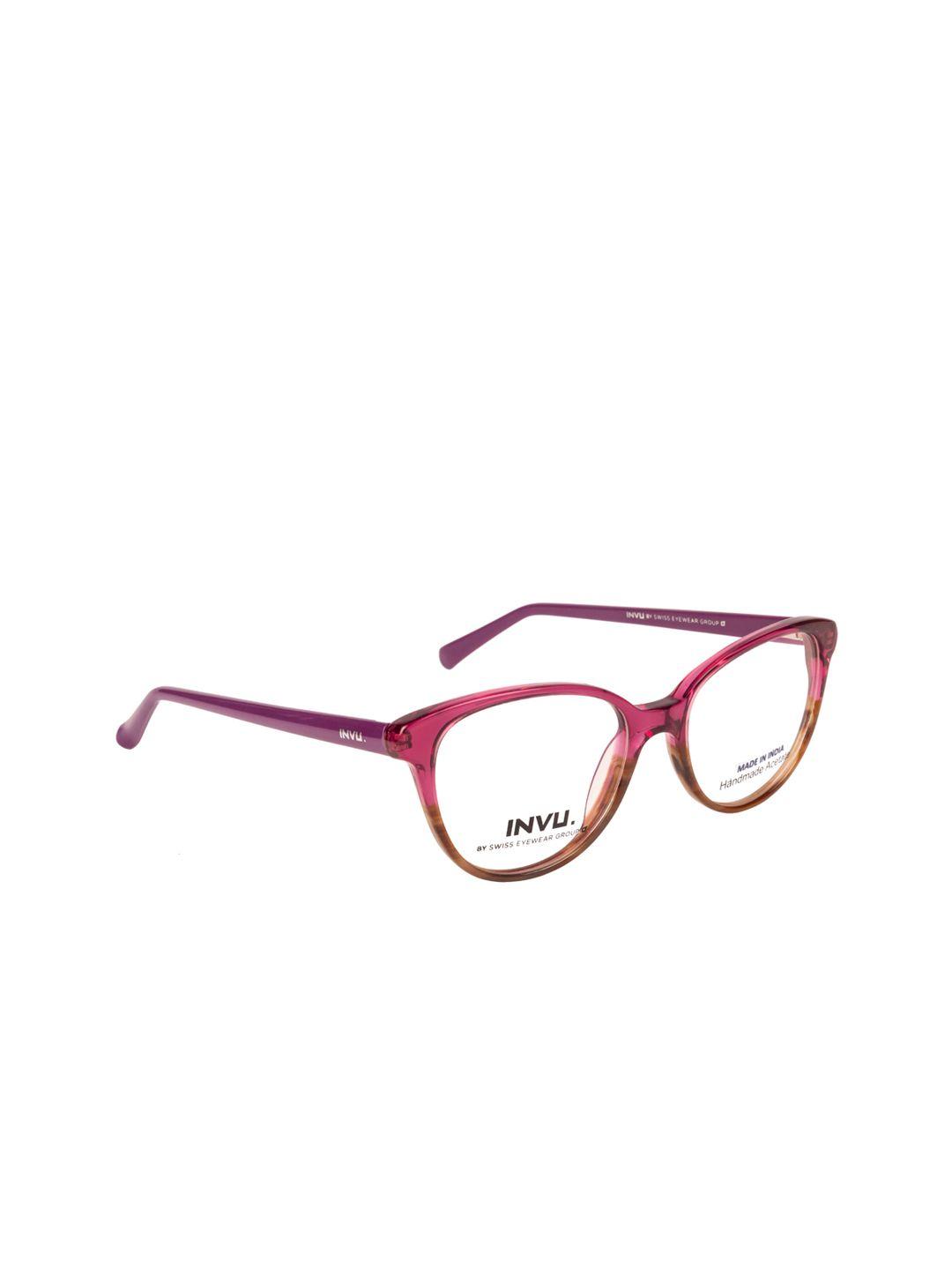 invu women pink solid full rim wayfarer frames a4001d