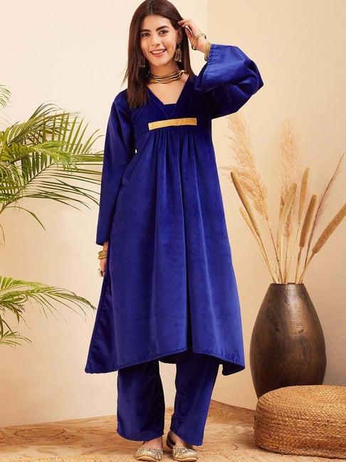 inweave blue kurta & pant set