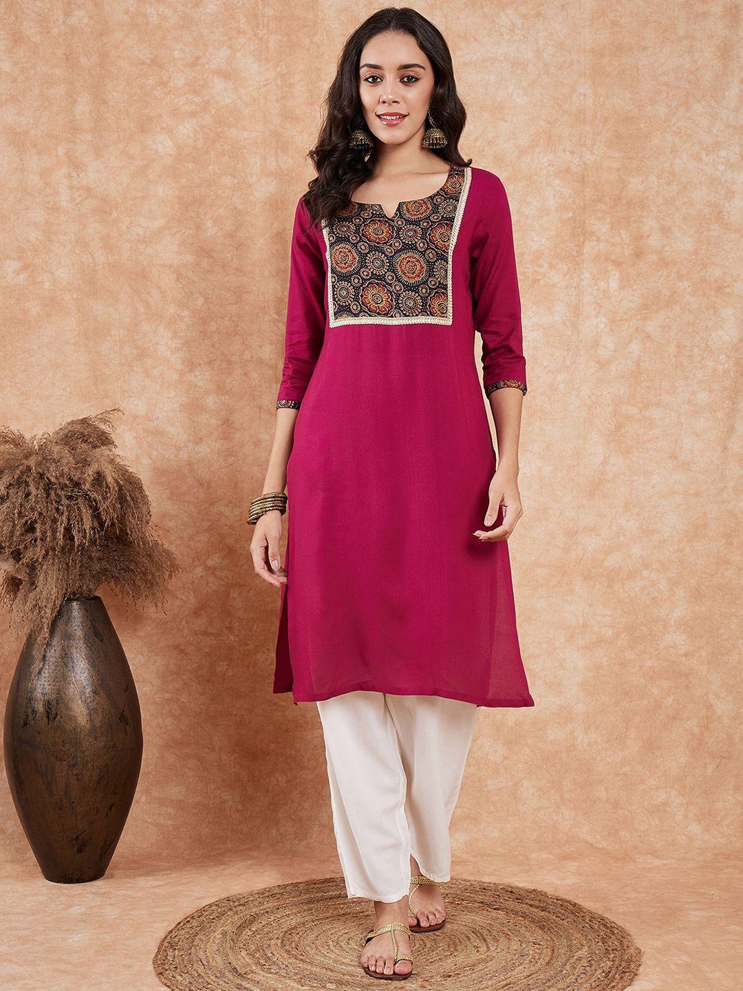 inweave ethnic motif yoke design gotta patti kurta