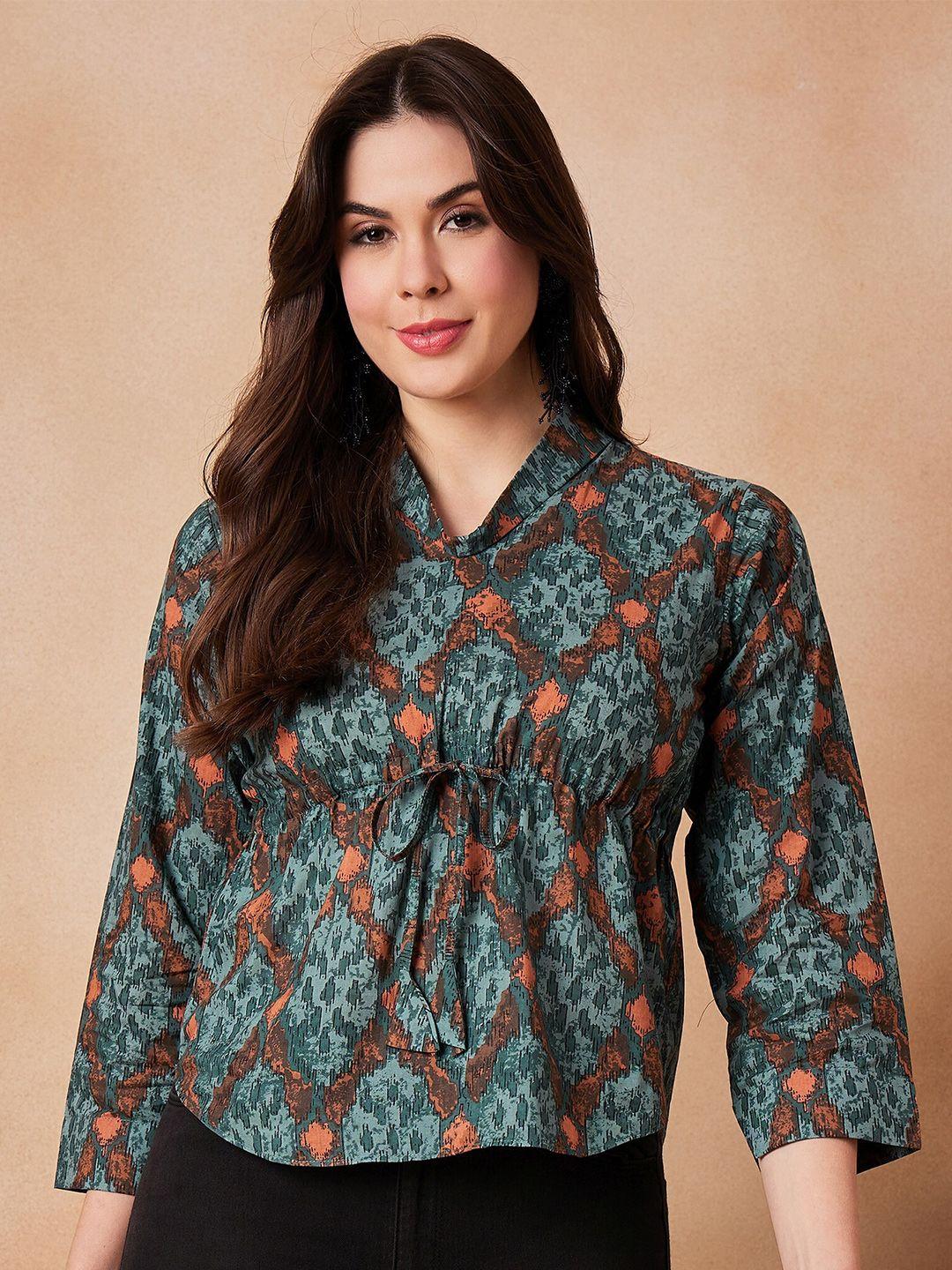 inweave floral print cotton empire top