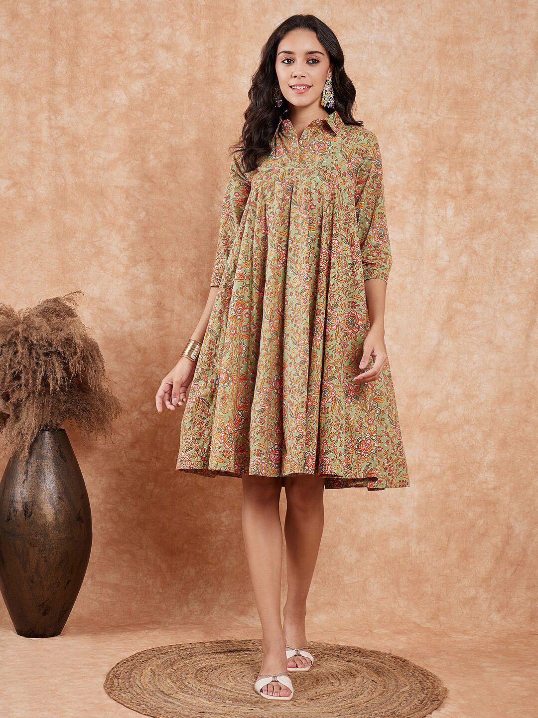 inweave floral printed a-line ethnic dress