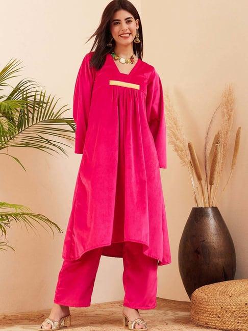 inweave pink kurta & pant set