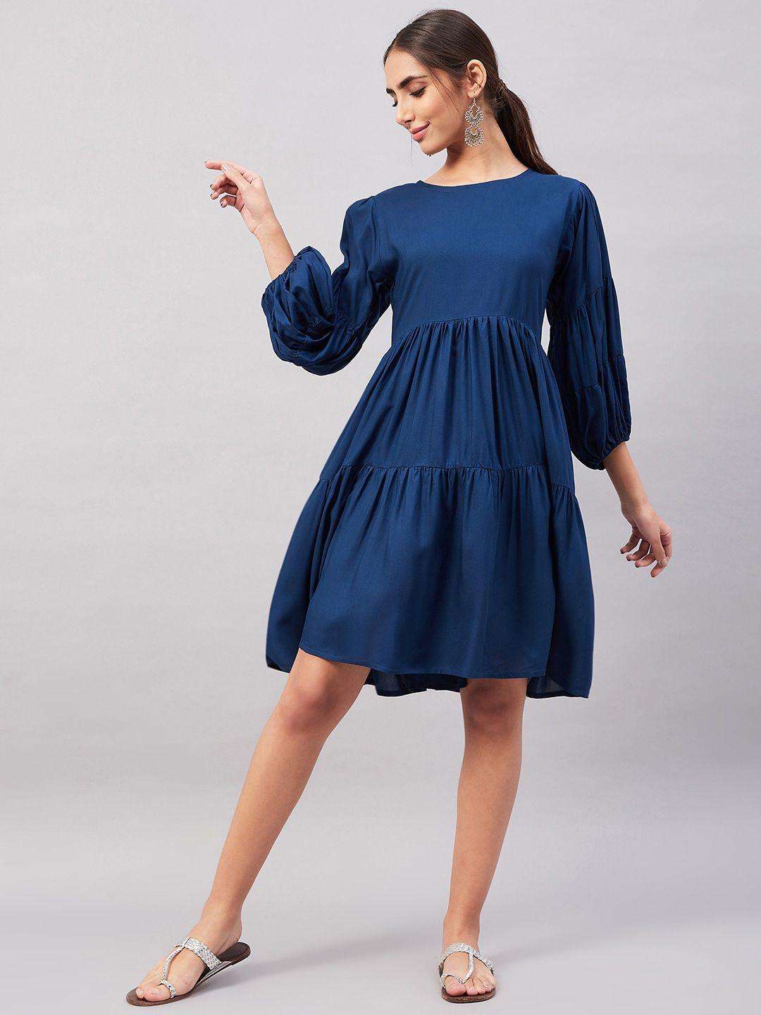 inweave round neck fit and flare dress