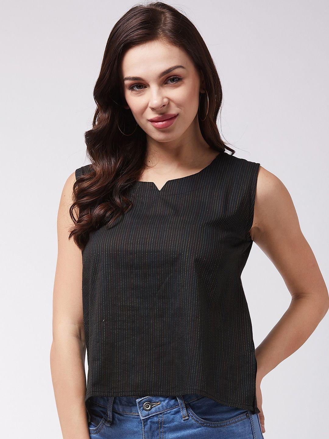 inweave women black striped top