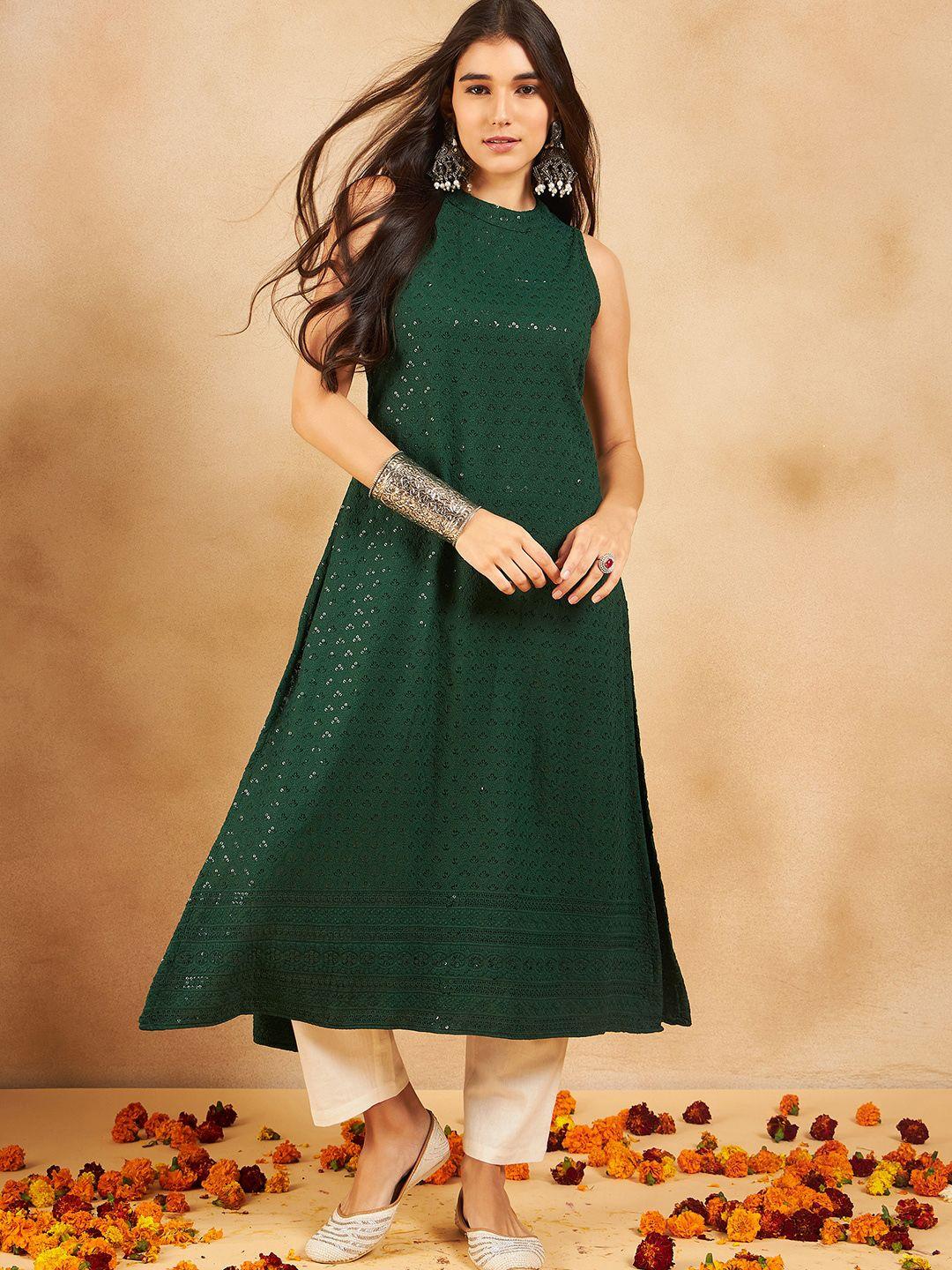 inweave women green kurta