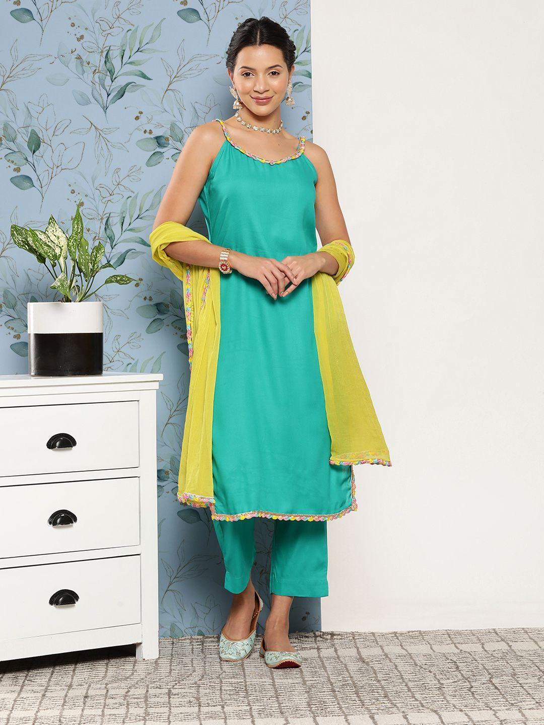 inweave women kurta with palazzos & dupatta