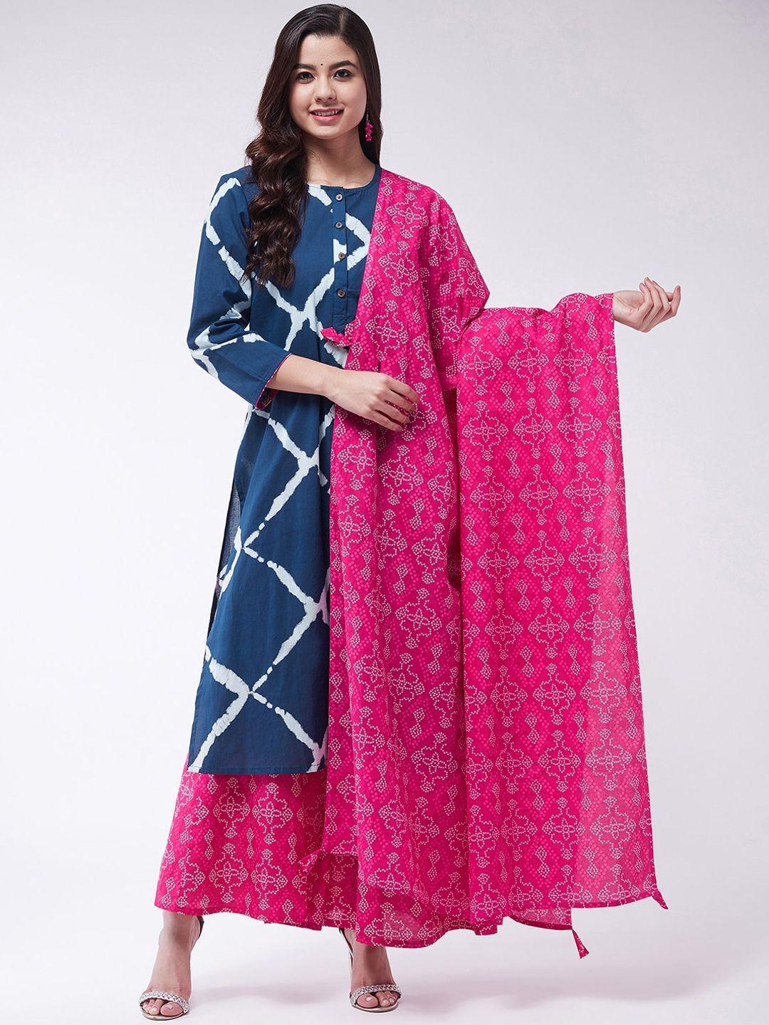 inweave women pink printed dupatta