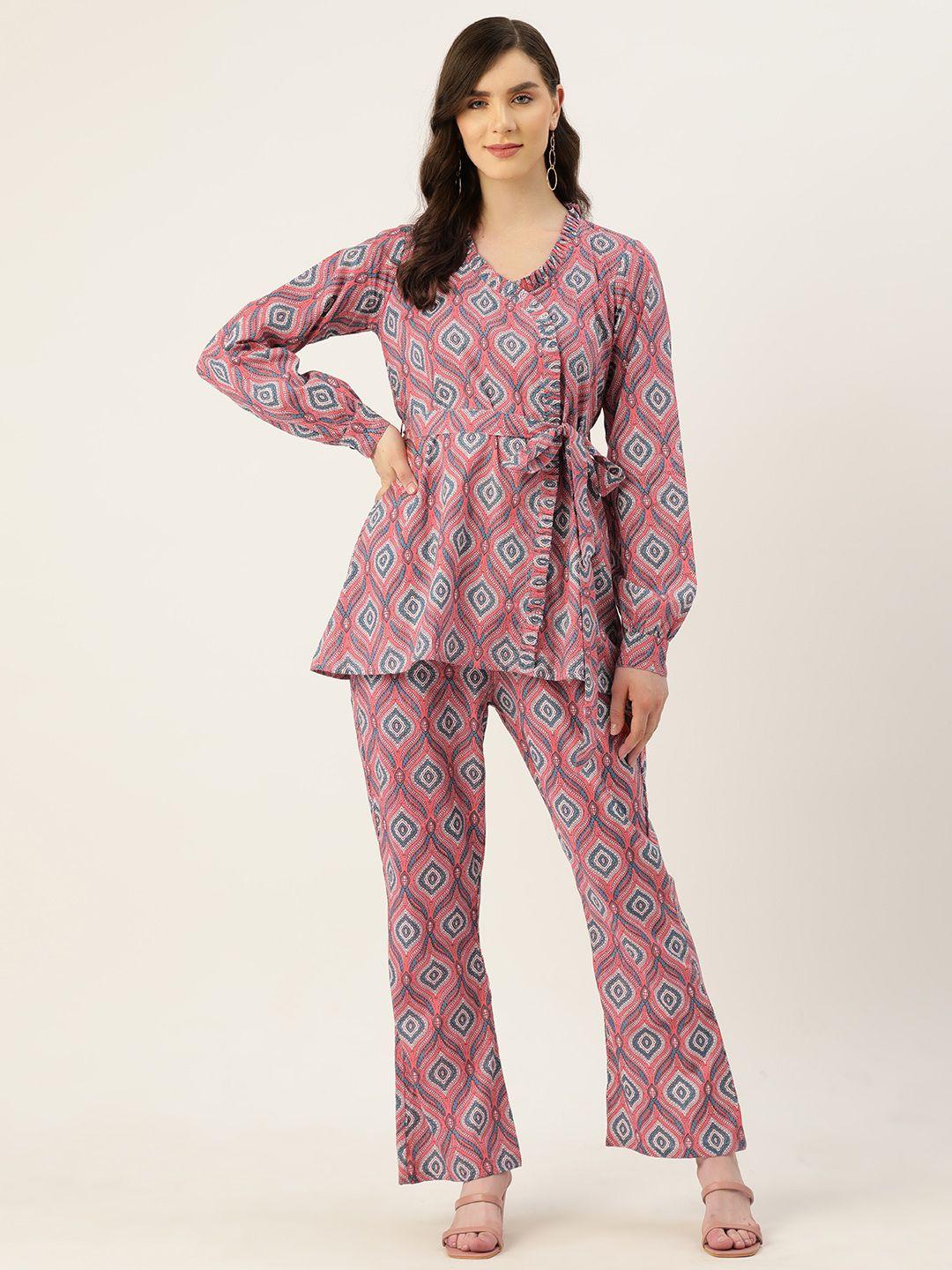 inweave women printed tunic with trousers