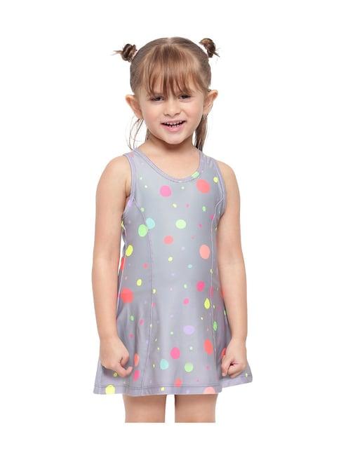 io kids grey printed dress