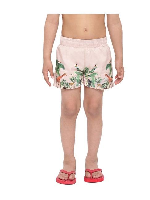 io kids pink printed shorts