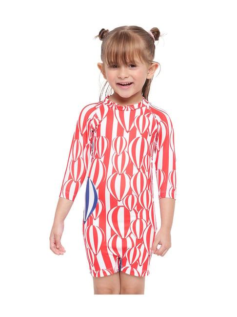 io kids red printed wetsuit