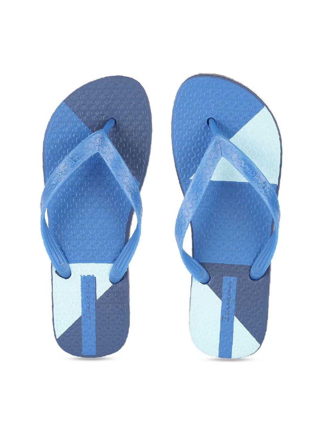 ipanema men blue colourblocked thong flip-flops