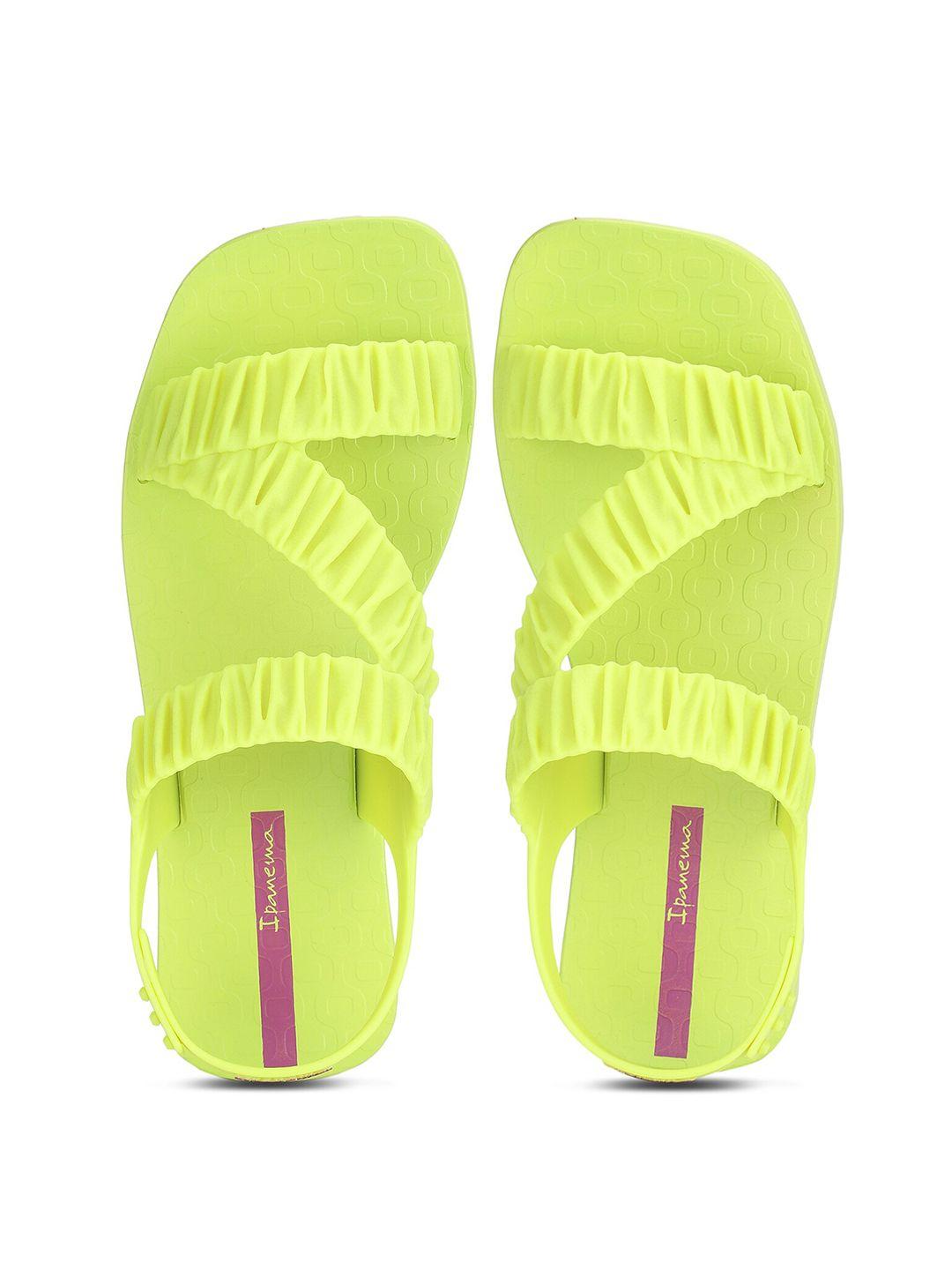 ipanema women green open toe flats