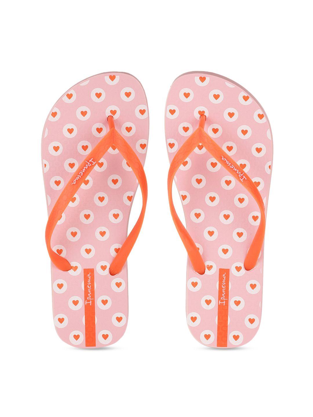 ipanema women pink & orange printed thong flip-flops