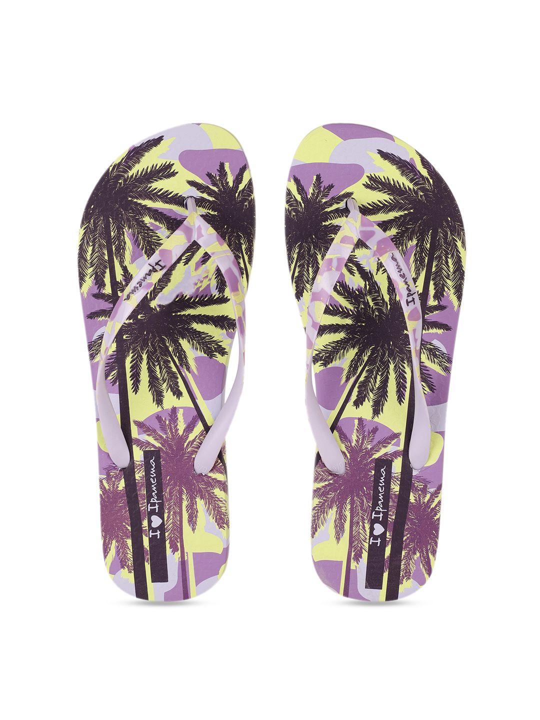ipanema women purple & black printed thong flip-flops