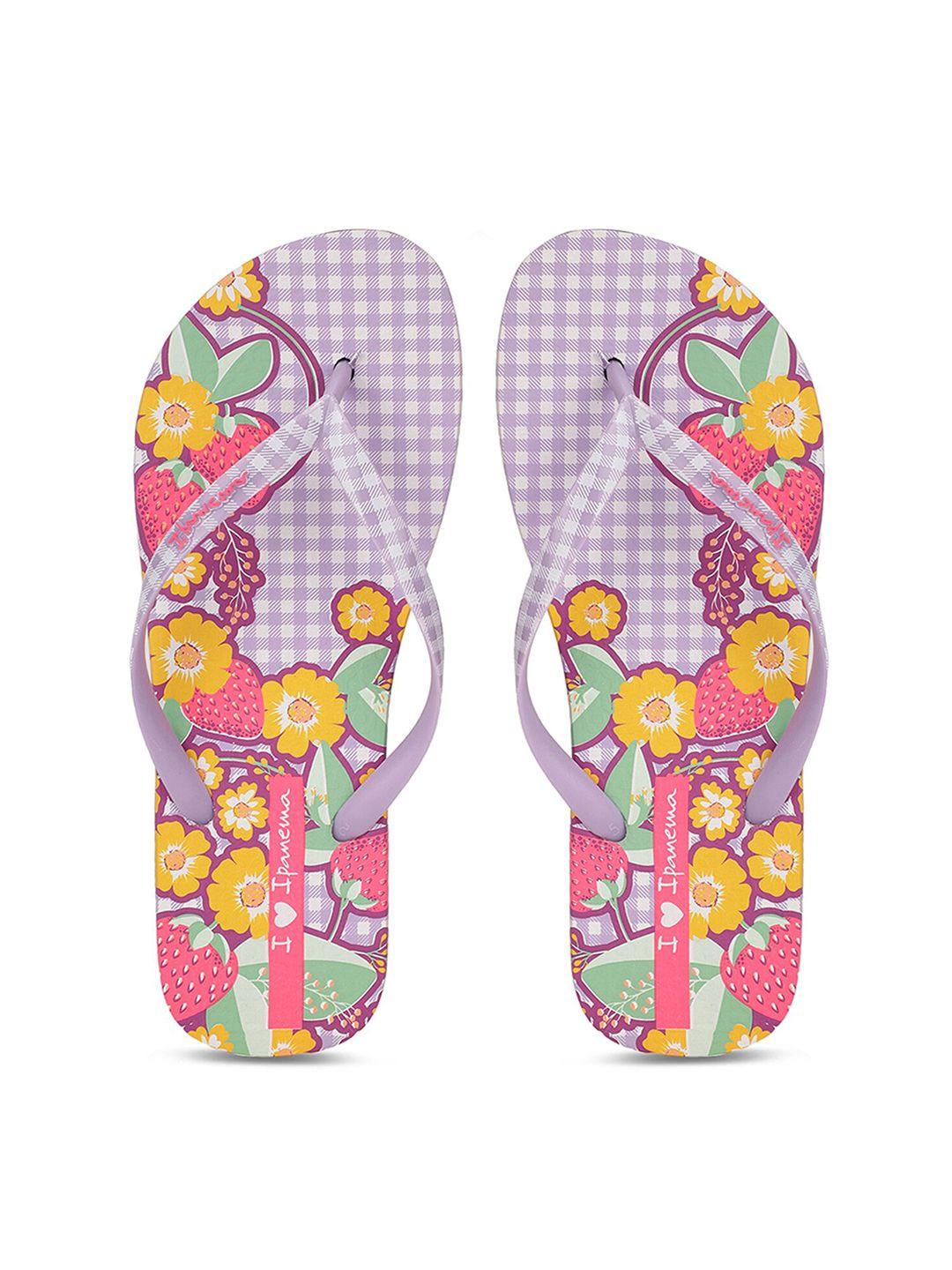 ipanema women purple & white printed thong flip-flops