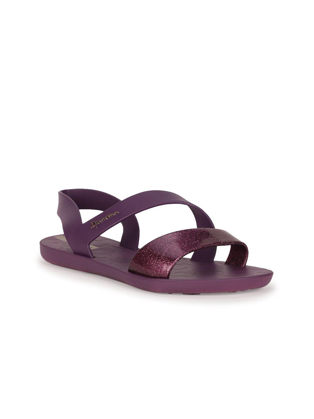 ipanema women purple open toe flats