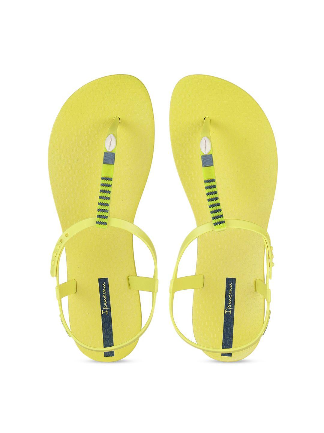 ipanema women yellow printed thong flip-flops