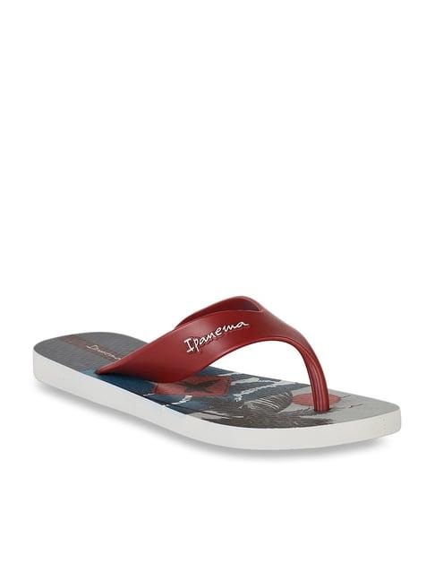 ipanema burgundy & grey flip flops