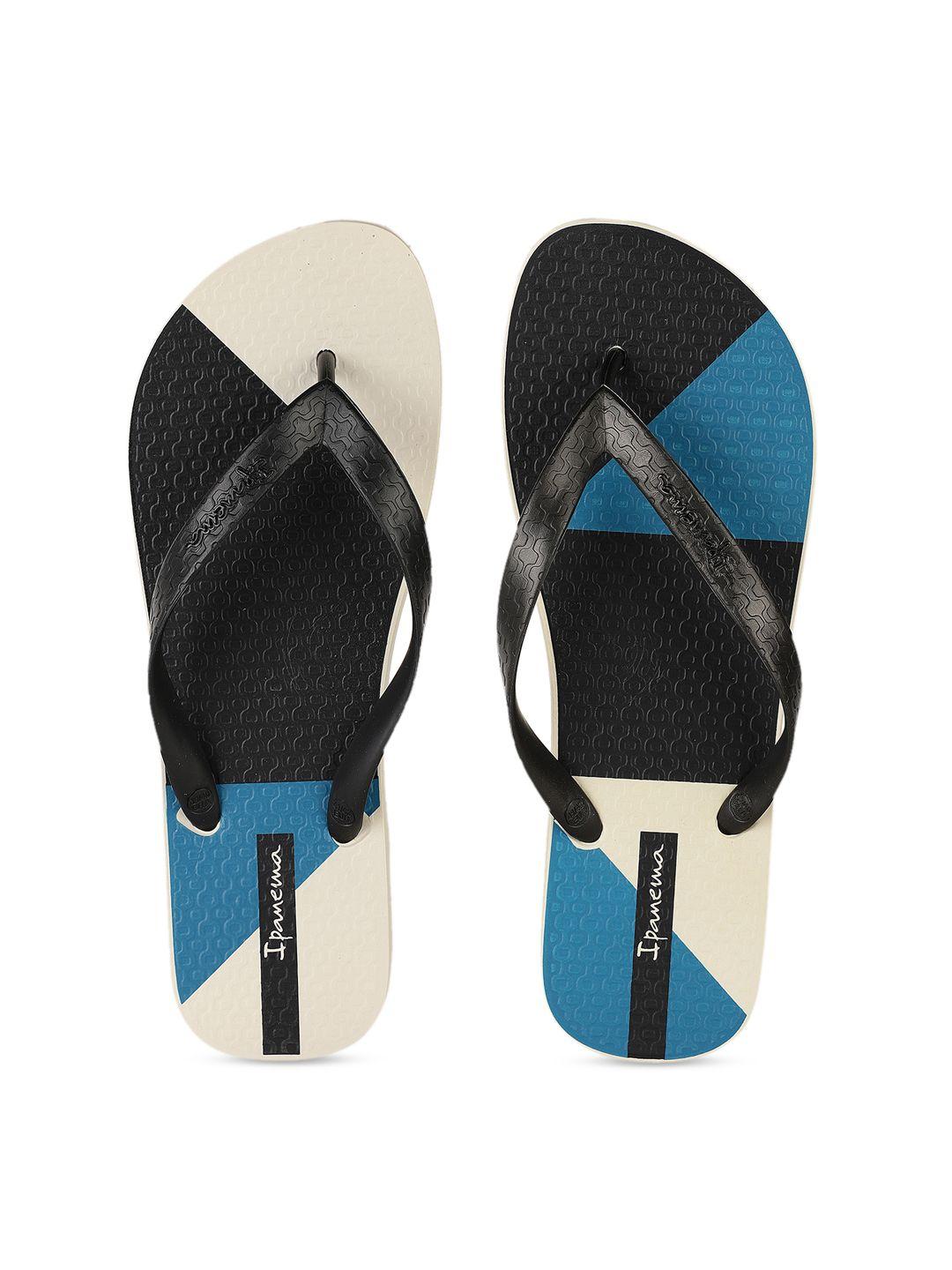 ipanema men black colourblocked thong flip-flops