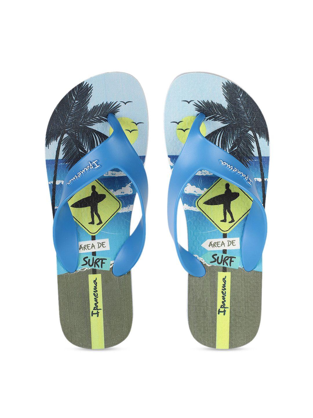 ipanema men blue printed thong flip-flops