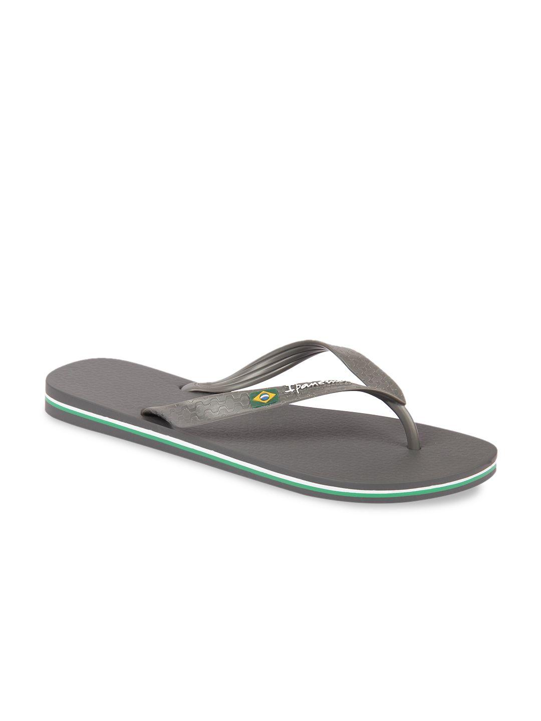 ipanema men grey solid thong flip-flops