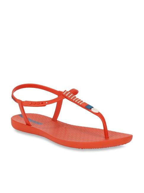 ipanema red t-strap sandals