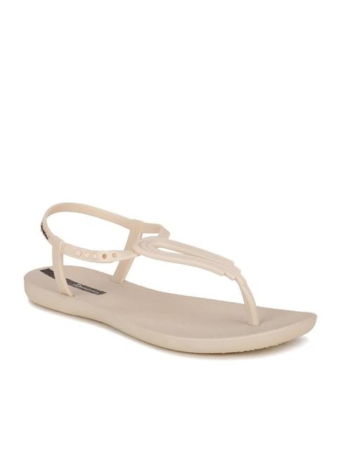 ipanema women's beige t-strap sandals